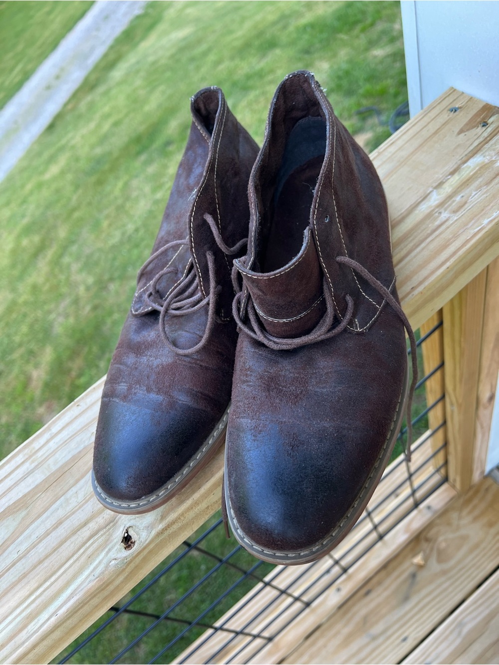 Deer‎ Stag Brown Suede Ankle Boot Lace-Up Men’s Shoes Size 9M